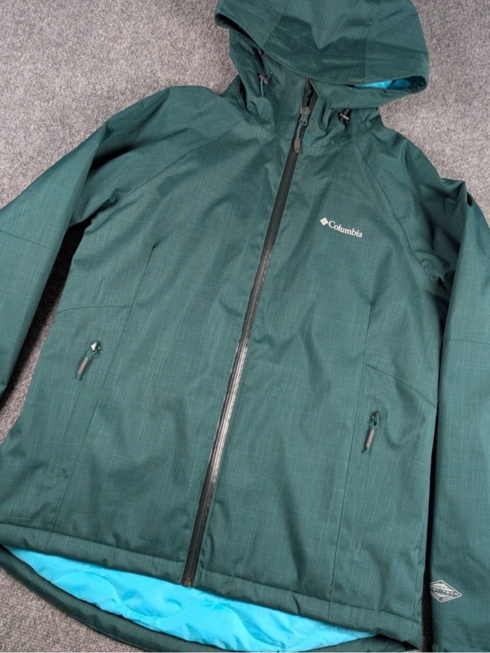 Columbia Top Pine Jacket Womens Large Dark Green Waterproof Lightweight Insulate
